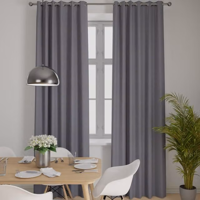 Terrys Texas Made to Measure Blackout Eyelet Fabric Panel in Grey