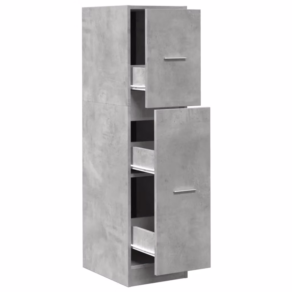 Berkfield Home Apothecary Cabinet in Concrete Grey, W/D/H: 30 x 41 x 118 cm