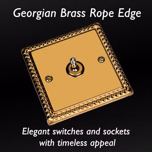Varilight Classic Georgian Brass Intermediate Toggle Light Switch in Gold/Yellow – 3