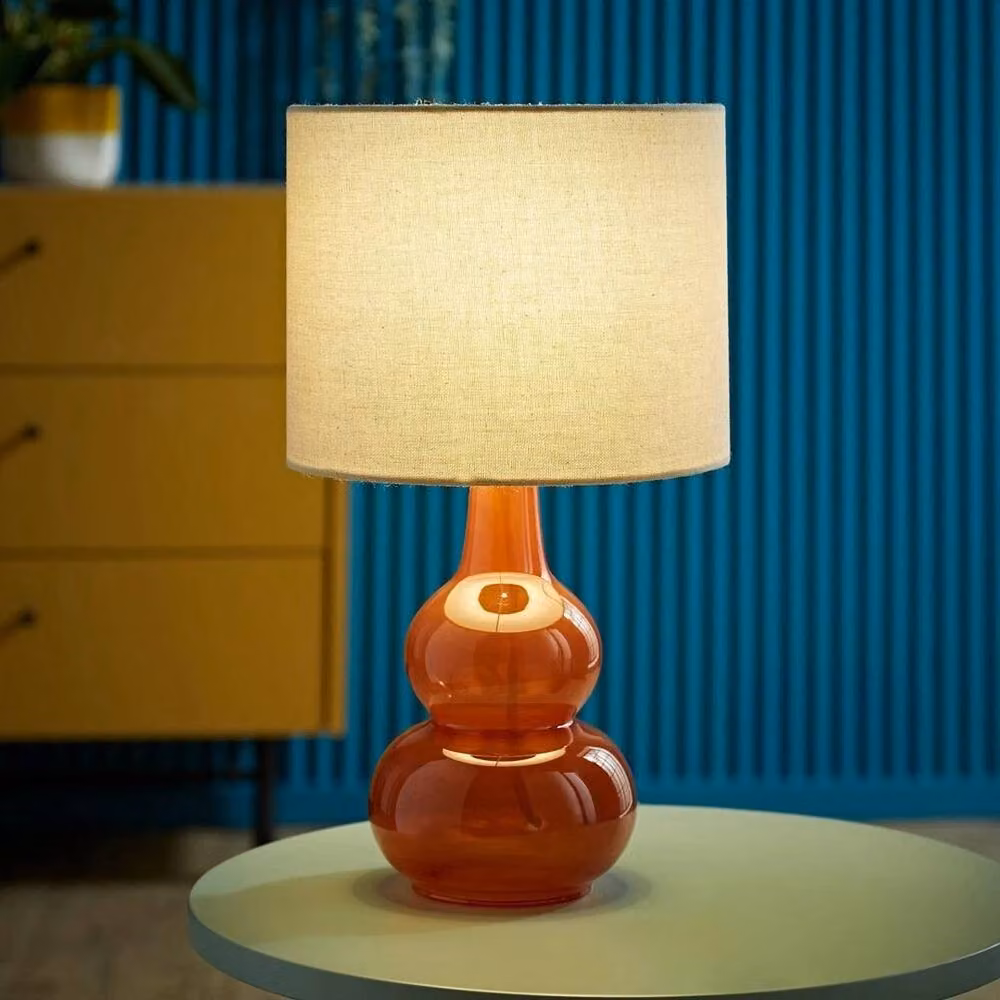 FORGEVIO Retro Burnt Orange Glass Table Lamp – 2