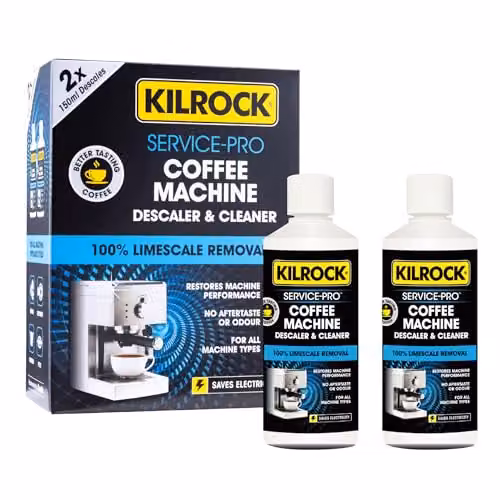 Kilrock Service-Pro Coffee Machine Descaler and Cleaner, 2 x 150ml, Blue