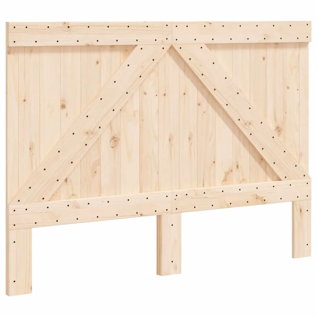 Berkfield Home Rustic Solid Wood Pine Headboard, Brown, W: 140 cm, H: 104 cm
