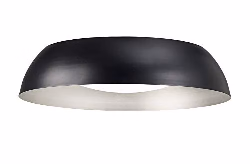 Netlighting Argenta Large Round LED Flush Ceiling Light, Black and Silver, 3000lm, Diameter: 60 cm – 1