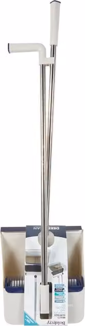 Beldray Deep Clean Long Handle Dustpan and Brush Set in Grey and Blue