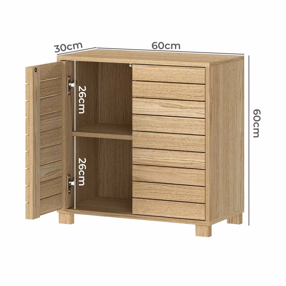 Nordara Modern Oak Freestanding Bathroom Storage Cabinet in Brown – 2