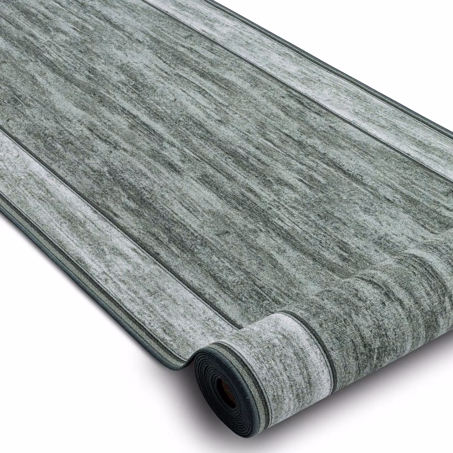 RugsX Rama Anti-Slip Abstract Runner in Green, W: 80 cm, L: 430 cm – 2