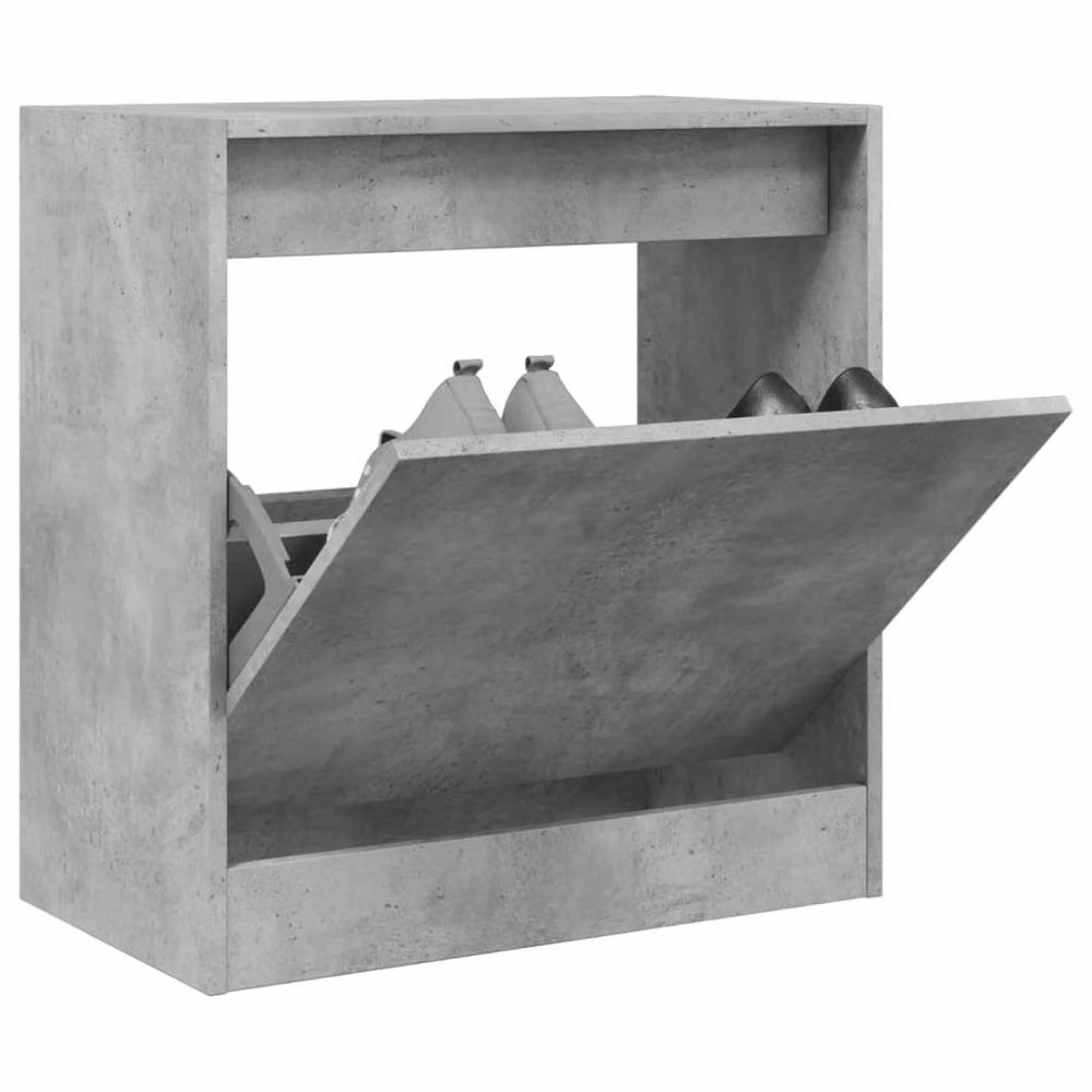 Berkfield Home Shoe Cabinet in Concrete Grey, W: 60 cm, D: 34 cm, H: 63.5 cm – 2