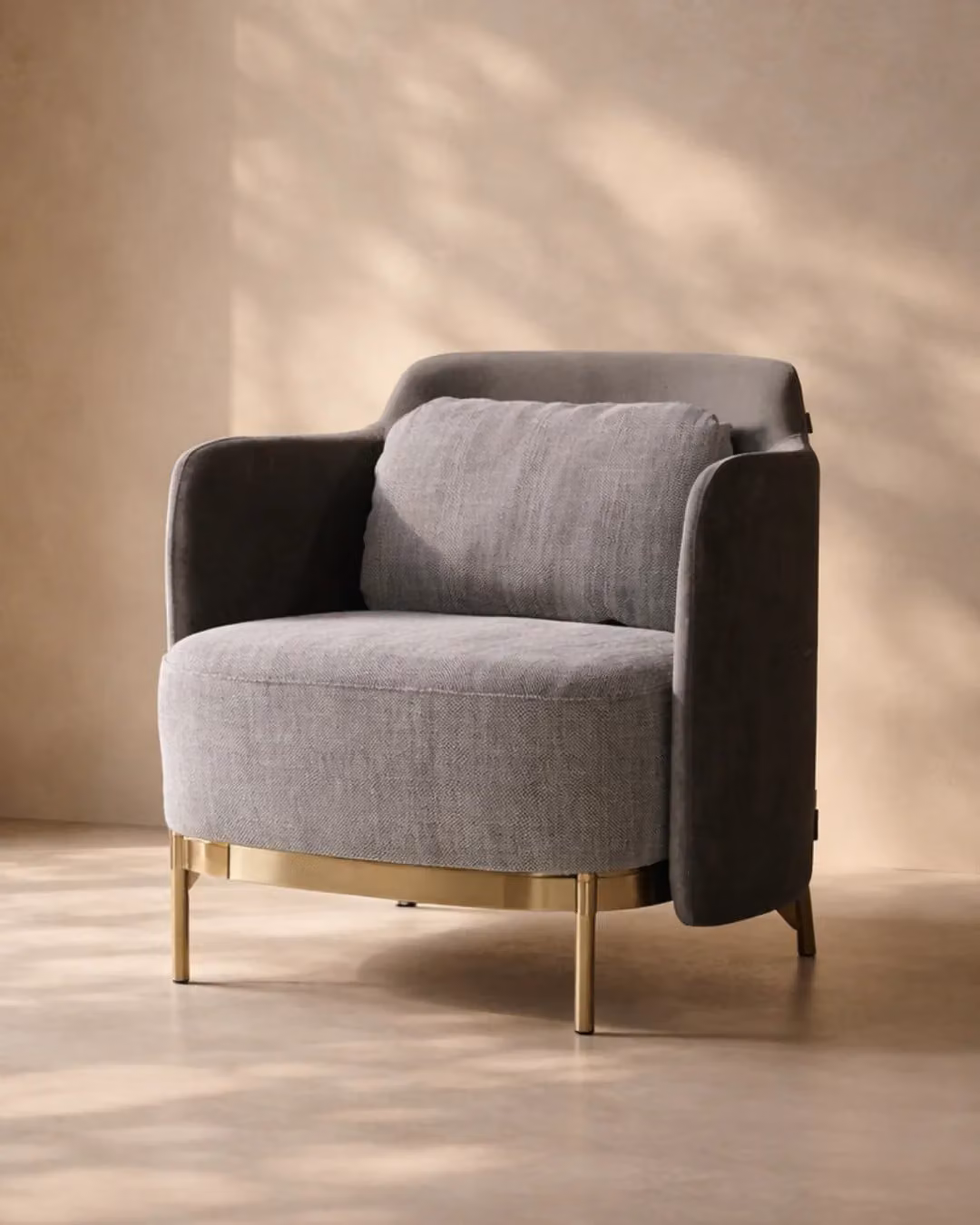 Tommy Franks Gemma Grey Velvet Lounge Chair