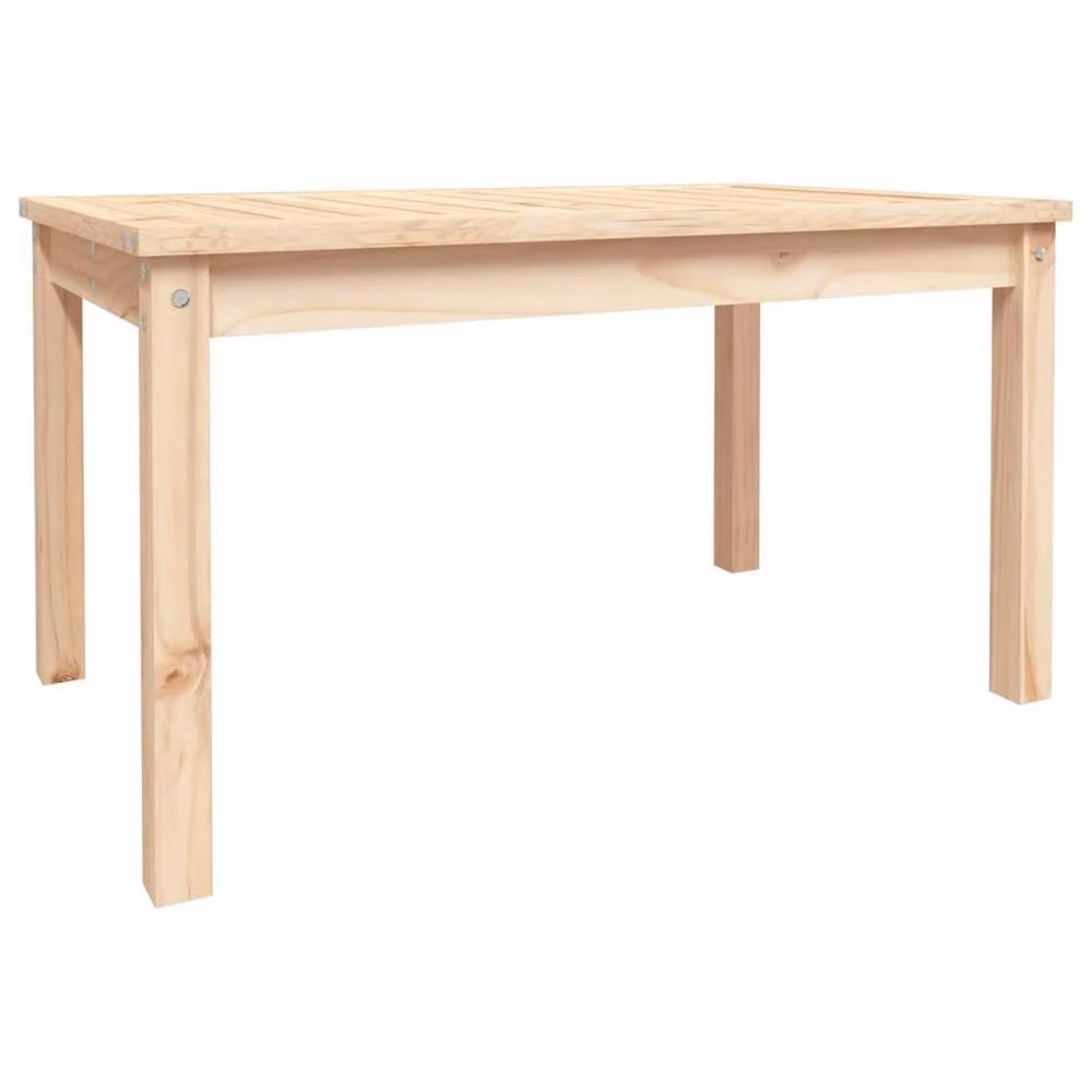 Berkfield Home Garden Table in Light Tan Solid Pine Wood, W: 82.5 cm, D: 50.5 cm, H: 45 cm – 3
