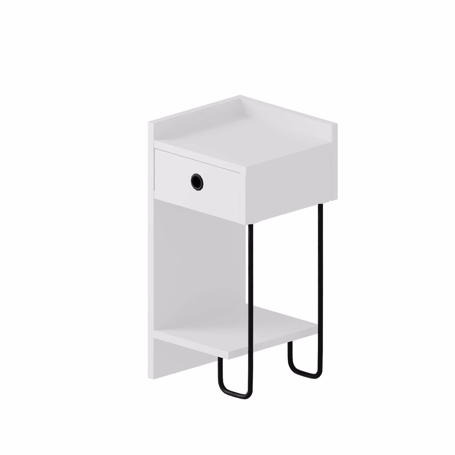 Decortie Sirius Modern Bedside Table in White W/D/H: 32 x 30 x 60 cm – 2