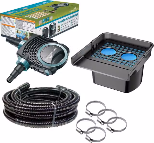 AllPondSolutions Waterfall Filtration Unit W-400 and AquaECO-10000 Cascade Kit, Black