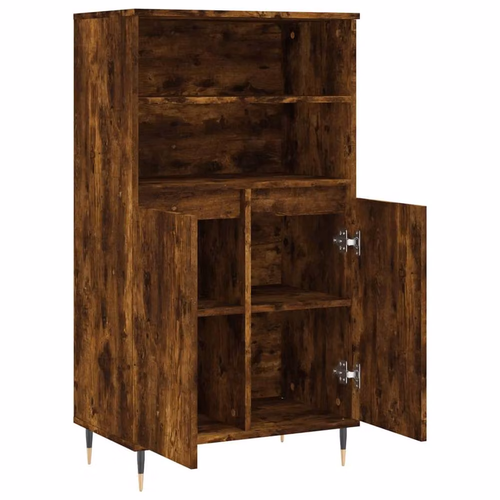 Berkfield Home Smoked Oak Highboard in Brown, W/D/H: 60 x 36 x 110 cm – 4
