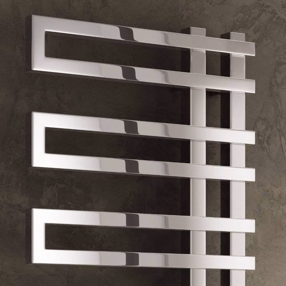 Bathroom Kingdom Pietra Chrome Designer Flat Panel Heated Towel Rail, Silver, W: 53 cm, H: 110 cm – 2