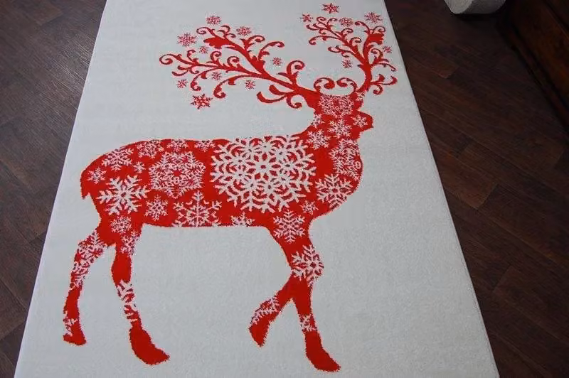 RugsX Xmas Red Rectangular Rug W/D/H: 133 x 190 x 1 cm – 4