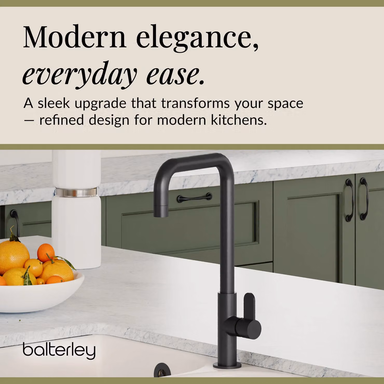 Balterley Kuma Single Lever Kitchen Mono Mixer Tap in Matt Black – 3