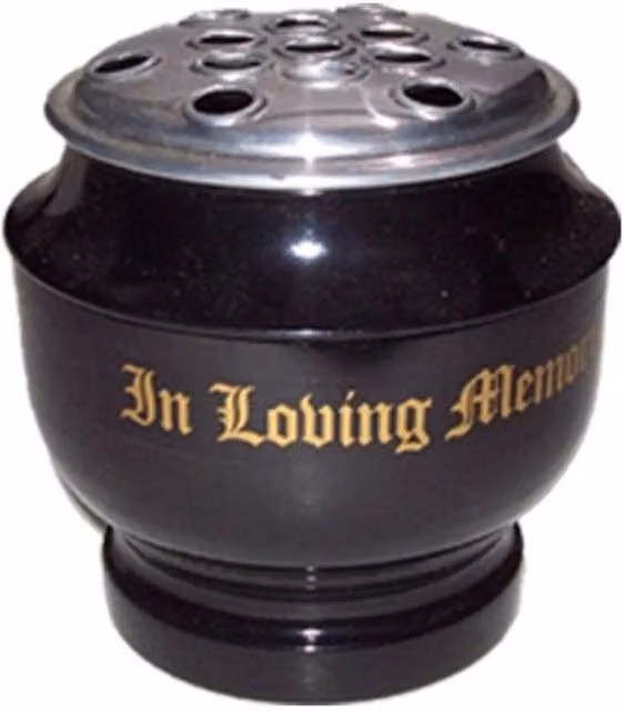 KDMD Loving Memory Condolence Vase in Black, Gold or Silver, Height: 18 cm