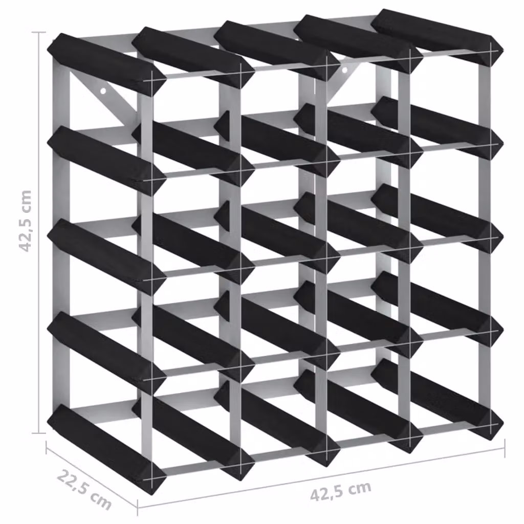 Berkfield Home Rustic Black Solid Pine Wood Wall Mounted Wine Rack for 20 Bottles – 5