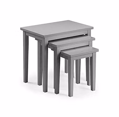 Julian Bowen Cleo Nest of 3 Grey Wood Side Tables