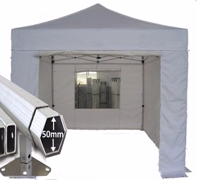Crocodile Trading Ltd Extreme 50 Instant Pop Up Gazebo, White, W/D/H: 300 x 300 x 190 cm