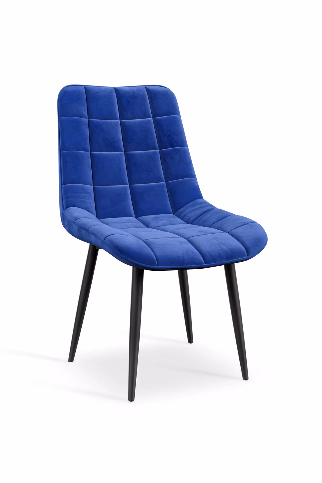 More4Homes Set of 6 Nova Modern Velvet Dining Chairs in Blue with Metal Legs, H 85 cm x W 60 cm x D 45 cm – 2