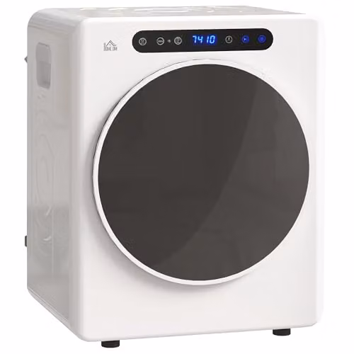 HOMCOM Vented Tumble Dryer, 5kg Wet Laundry/3kg Dry Capacity, 1000W, White