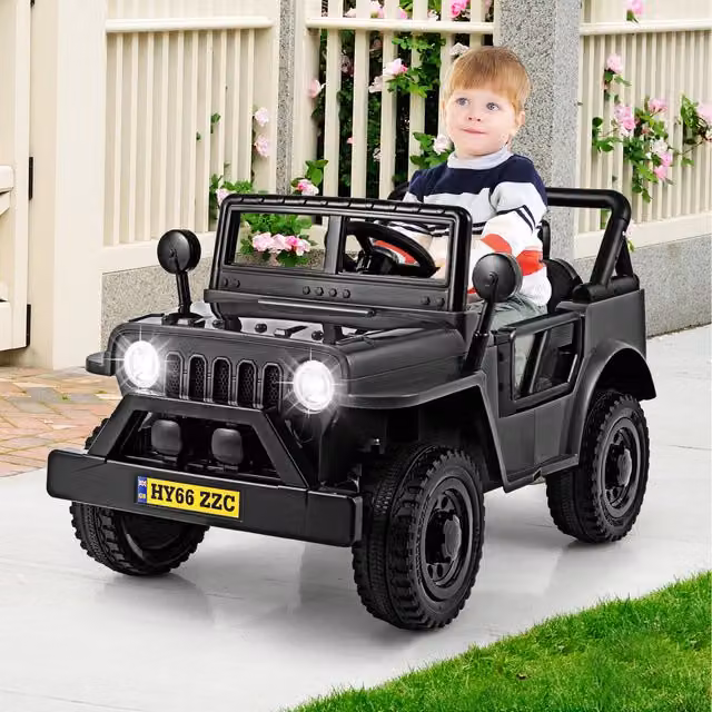 Costway Electric Vehicle Ride on Toy with Light and Sound in Black