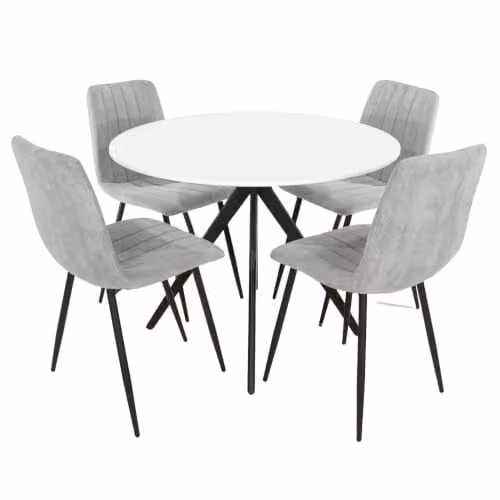 Core Products Aspen 5-Piece Casual Dining Set in Light Grey
