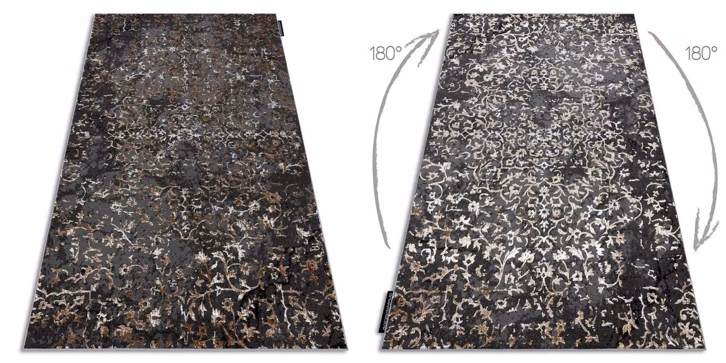 RugsX De Luxe Grey Rectangular Polyester Rug with High-Low Effect, W: 160 cm, L: 220 cm – 2