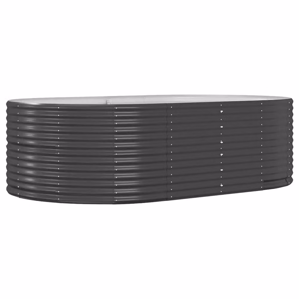 Berkfield Home Garden Anthracite Raised Bed in Powder-coated Steel, W/D/H: 212 x 140 x 68 cm – 2