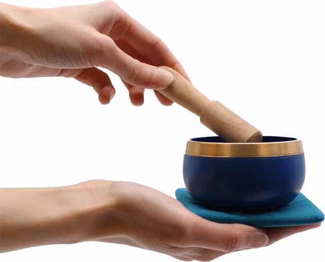 KDMK Chakra Pyramid Singing Bowl Gift Set, Multicolour Ceramic Tabletop Set
