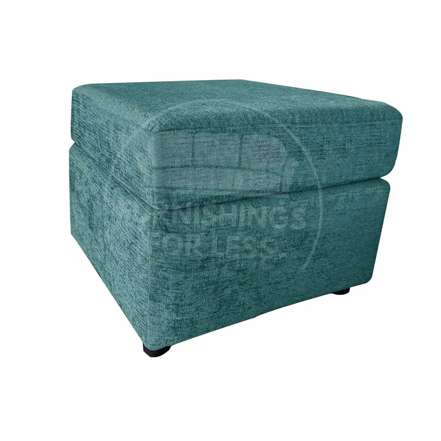 Furnishings For Less UK Monaco Soft Chenille Fabric Footstool in Petrol, W/D/H: 55 x 42 x 42 cm – 2