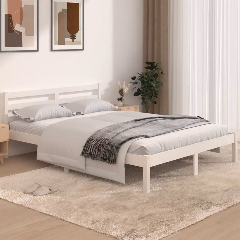 Berkfield Home Beautiful Day Bed in White Solid Pine Wood, W/D/H: 140 x 190 x 69.5 cm – 2