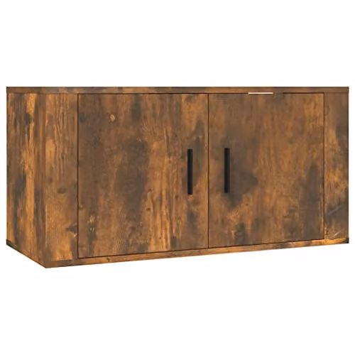 vidaXL Wall Mounted TV Cabinet in Brown, W/D/H: 80 x 40 x 40 cm – 1