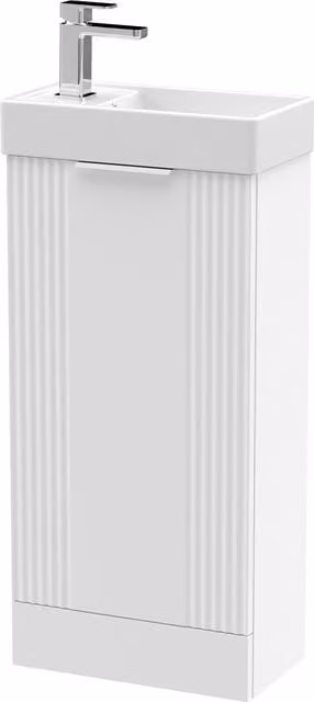 Balterley Retro Freestanding Bathroom Vanity Basin Unit in Satin White, Width: 40 cm