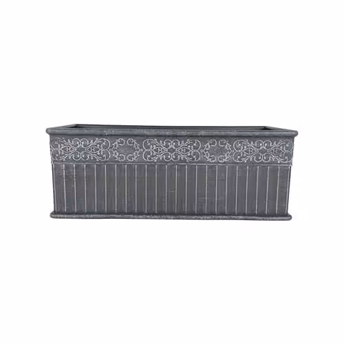 Garden Gear Damask Lead Effect Grey Planter Trough, 45cm