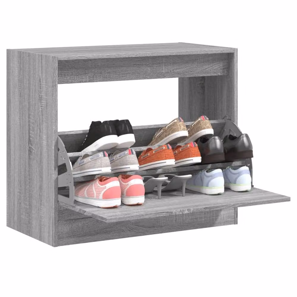 Berkfield Home Grey Sonoma Shoe Cabinet with Tilting Compartments, W/D/H: 80 x 42 x 69 cm – 1