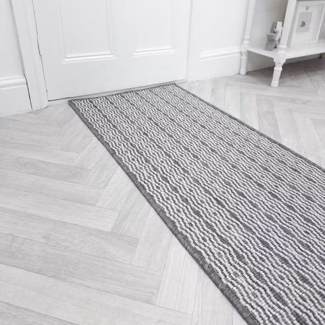 runrug Cable Reversible Indoor/Outdoor Carpet Runner Rug in Grey, W: 60 cm, L: 360 cm – 1
