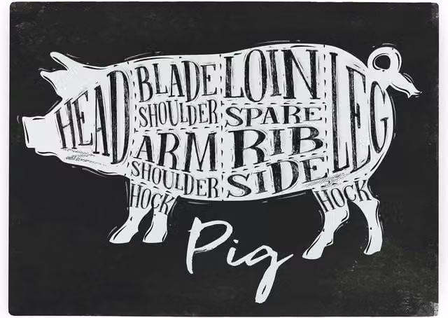 Purely Home Black Textured Glass Rectangular Pork Diagram Worktop Protector and Large Chopping Board