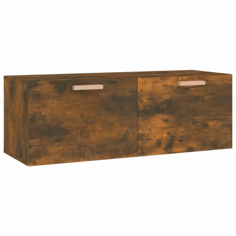Berkfield Home Wall Mounted Cabinet in Smoked Oak Brown, W: 100 cm, D: 36.5 cm, H: 35 cm – 2