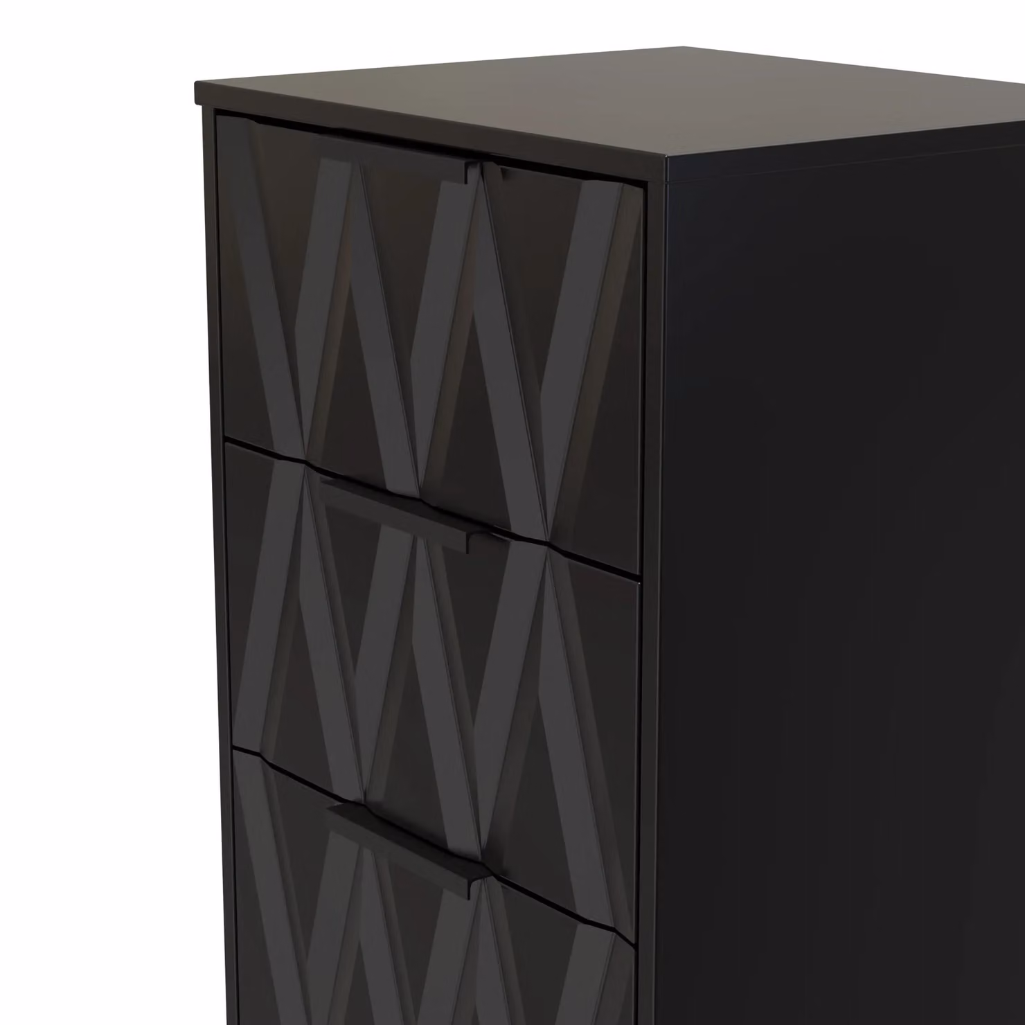 Ready Assembled 2 U Washington 5 Drawer Tall Bedside Chest in True Black – 3