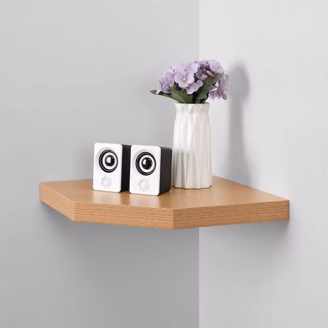 SPOT ON DEALZ Light Oak Corner Floating Wall Shelf