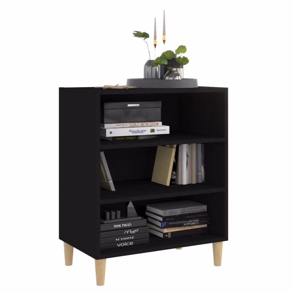 Berkfield Home Mid Century Black Matt Sideboard in Engineered Wood W/D/H: 57 x 35 x 70 cm – 3