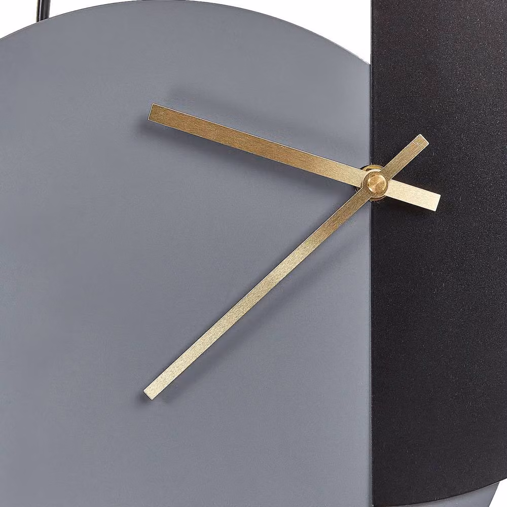 Wyld and Coco Minimalist Geometric Pendulum Wall Clock in Grey, Black and Gold, W/H: 60 x 32 cm – 3