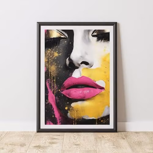 60 Second Makeover Gold Eyeshadow Pop Art Paper Poster, A3 Size, Multicolour Abstract Illustration
