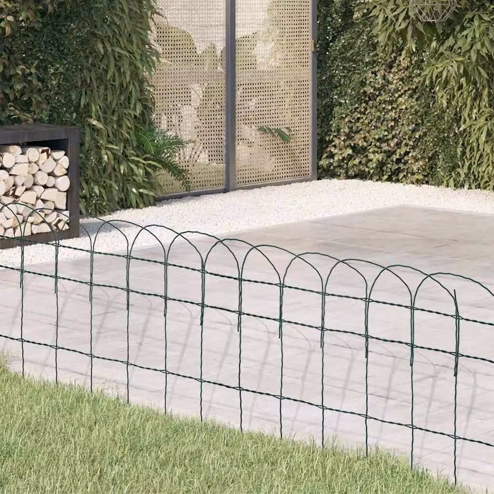 Berkfield Green Powder-coated Iron Garden Border Fence, 10 x 0.4 m – 2