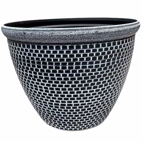 Gr8 Garden Cromarty Round Plastic Plant Pot Planter, White, Pack of 2 – 3