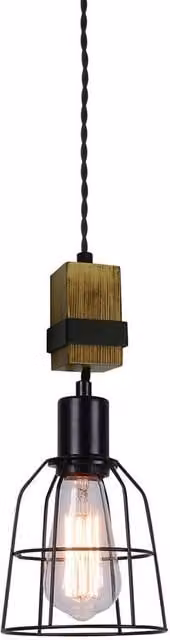 Netlighting Industrial and Retro Black Metal Hanging Pendant Light with E27 Socket