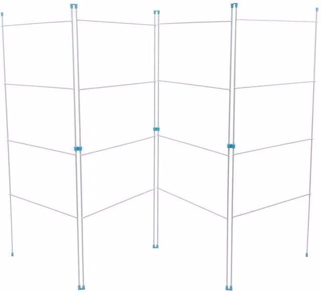 JVL White 4-Fold Wire Clothes Airer with 8m Drying Length – 1