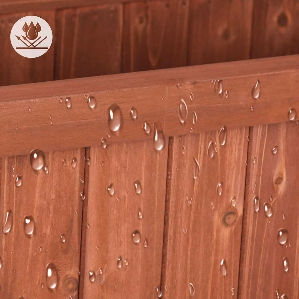 Kelvenix Wooden Raised Garden Bed with Trellis in Brown, W: 63 cm, D: 30 cm, H: 127 cm – 4