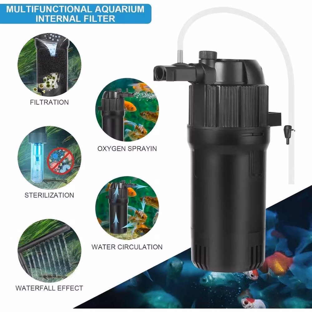 FLAVORA 5 in 1 Aquarium Fish Tank Internal Filter, Black, 110 cm – 2